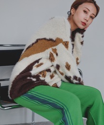 SANSeLF | 【SANSeLF】shaggy cow motif knit sanw78w21(ニット/セーター)