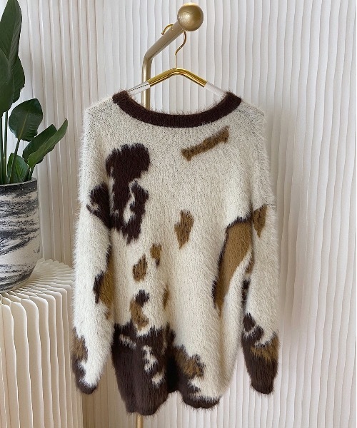 SANSeLF（サンセルフ）の「【SANSeLF】shaggy cow motif knit sanw78w21（ニット/セーター・レディース・マルチ・FREE）」の13枚目の写真