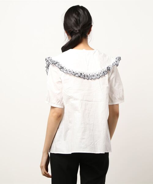 ehka sopo(エヘカソポ)の「【QR】レース衿タックブラウス(シャツ/ブラウス・レディース・ブラック/オフホワイト/ネイビー・フリ-)」の4枚目の写真