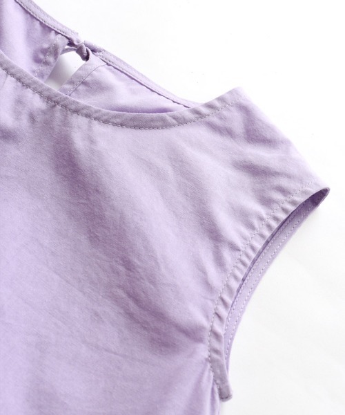 lulpini（ルルピー二）の「kids ギャザー切替ノースリーブブラウス（シャツ/ブラウス・キッズ・ラベンダー/オフホワイト・S/M/L）」の11枚目の写真