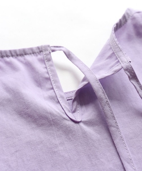 lulpini（ルルピー二）の「kids ギャザー切替ノースリーブブラウス（シャツ/ブラウス・キッズ・ラベンダー/オフホワイト・S/M/L）」の14枚目の写真