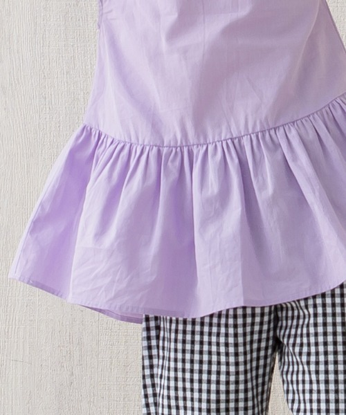 lulpini（ルルピー二）の「kids ギャザー切替ノースリーブブラウス（シャツ/ブラウス・キッズ・ラベンダー/オフホワイト・S/M/L）」の16枚目の写真