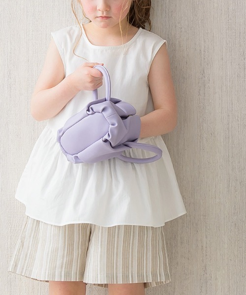 lulpini（ルルピー二）の「kids ギャザー切替ノースリーブブラウス（シャツ/ブラウス・キッズ・ラベンダー/オフホワイト・S/M/L）」の9枚目の写真