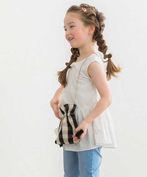 lulpini（ルルピー二）の「kids ギャザー切替ノースリーブブラウス（シャツ/ブラウス・キッズ・ラベンダー/オフホワイト・S/M/L）」の15枚目の写真