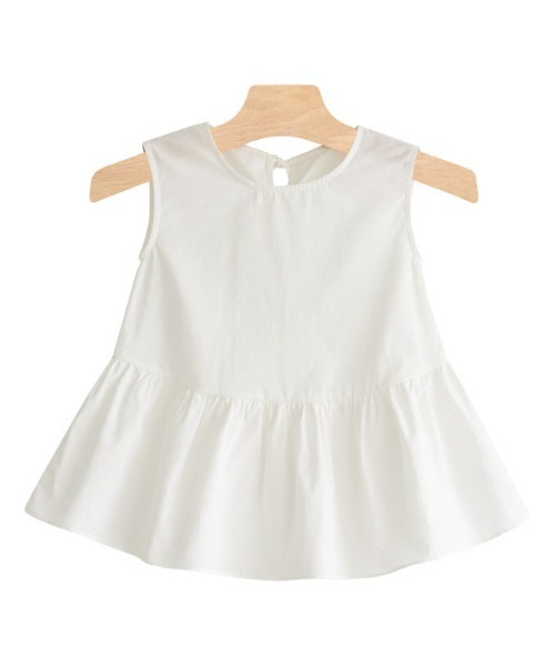 lulpini（ルルピー二）の「kids ギャザー切替ノースリーブブラウス（シャツ/ブラウス・キッズ・ラベンダー/オフホワイト・S/M/L）」の20枚目の写真