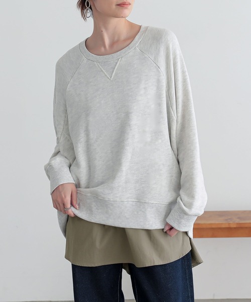 n'OrLABEL(ノアールレーベル)の「『コットンシャツ生地ロングタンク』(タンクトップ・レディース・ラベンダー/カーキ/レッド/ホワイト/ブラック/チャコール・1/2)」の4枚目の写真