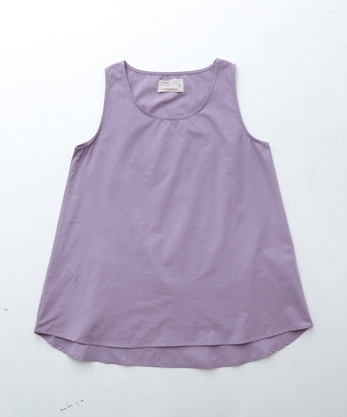 n'OrLABEL(ノアールレーベル)の「『コットンシャツ生地ロングタンク』(タンクトップ・レディース・ラベンダー/カーキ/レッド/ホワイト/ブラック/チャコール・1/2)」の9枚目の写真
