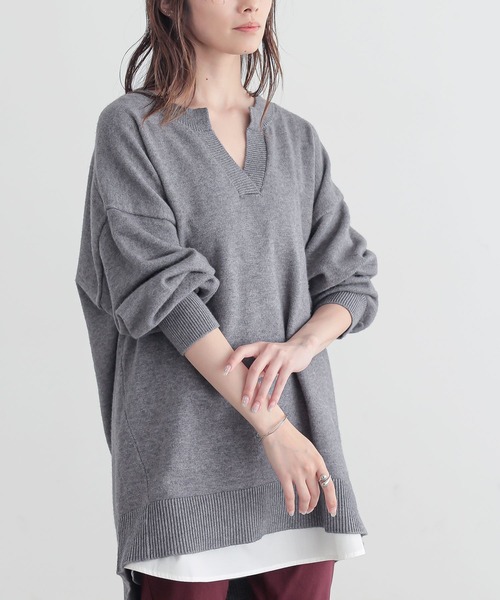 n'OrLABEL(ノアールレーベル)の「『コットンシャツ生地ロングタンク』(タンクトップ・レディース・ラベンダー/カーキ/レッド/ホワイト/ブラック/チャコール・1/2)」の16枚目の写真