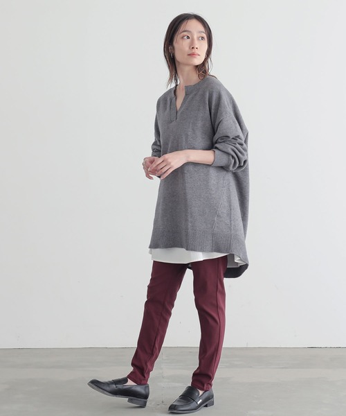 n'OrLABEL(ノアールレーベル)の「『コットンシャツ生地ロングタンク』(タンクトップ・レディース・ラベンダー/カーキ/レッド/ホワイト/ブラック/チャコール・1/2)」の18枚目の写真