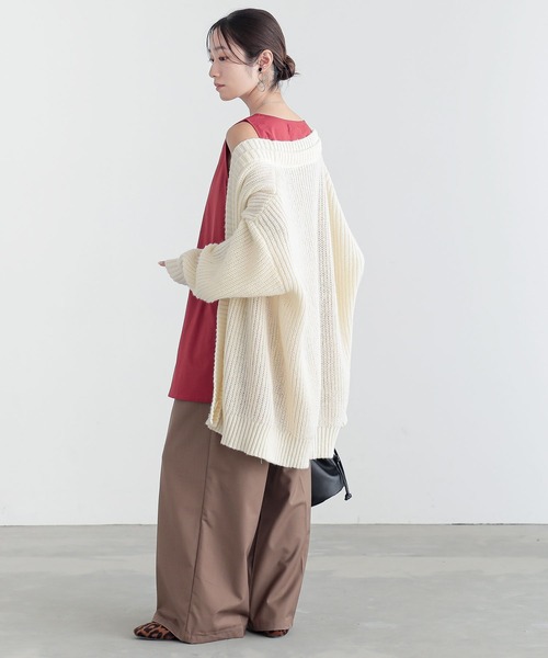 n'OrLABEL(ノアールレーベル)の「『コットンシャツ生地ロングタンク』(タンクトップ・レディース・ラベンダー/カーキ/レッド/ホワイト/ブラック/チャコール・1/2)」の21枚目の写真