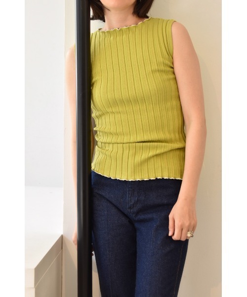 THEATRE PRODUCTS（シアタープロダクツ）の「ノースリーブリブニット（ニット/セーター・レディース・ベージュ/グリーン/ブラック/ホワイト/レッド・FREE）」の4枚目の写真