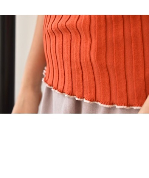 THEATRE PRODUCTS（シアタープロダクツ）の「ノースリーブリブニット（ニット/セーター・レディース・ベージュ/グリーン/ブラック/ホワイト/レッド・FREE）」の15枚目の写真