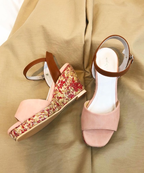 セール Sugar Sugar シュガーシュガー アンクルストラップウエッジサンダル サンダル Sugar Sugar シュガーシュガー のファッション通販 Zozotown