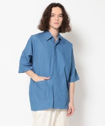 LUSOR | LUSOR（ルーソル）シャンブレーブラインドホックショートスリーブシャツ(シャツ/ブラウス)