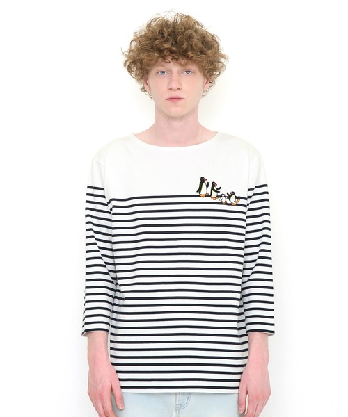 ファミリーボーダー ピングー コラボボートネックボーダー7分袖tシャツ Tシャツ カットソー Design Tshirts Store Graniph デザイン ティーシャツ ストア グラニフ のファッション通販 Zozotown