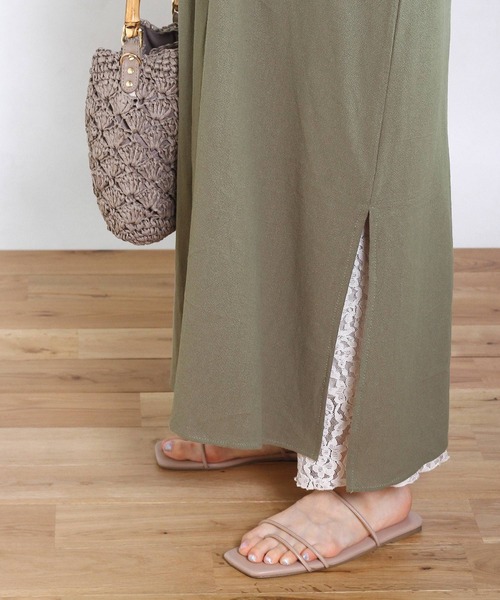 Crisp yours(クリスプユアーズ)の「【WEB限定】バックリボンストレートワンピース(ワンピース・レディース・ブラック/カーキ・FREE)」の8枚目の写真