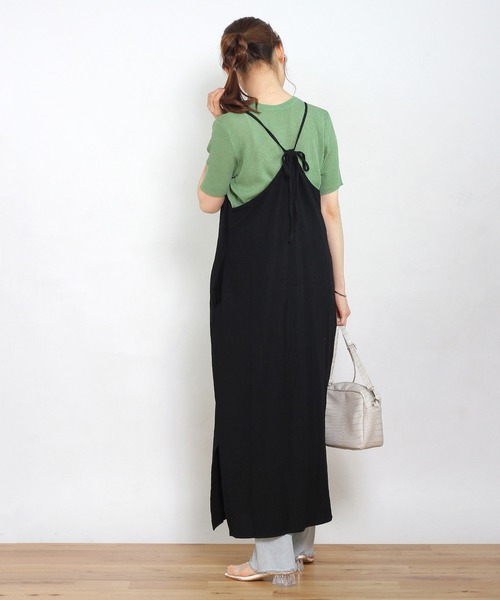 Crisp yours(クリスプユアーズ)の「【WEB限定】バックリボンストレートワンピース(ワンピース・レディース・ブラック/カーキ・FREE)」の10枚目の写真