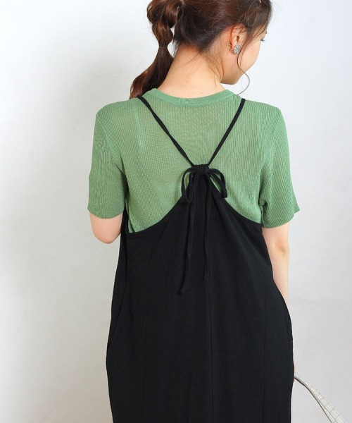 Crisp yours(クリスプユアーズ)の「【WEB限定】バックリボンストレートワンピース(ワンピース・レディース・ブラック/カーキ・FREE)」の12枚目の写真