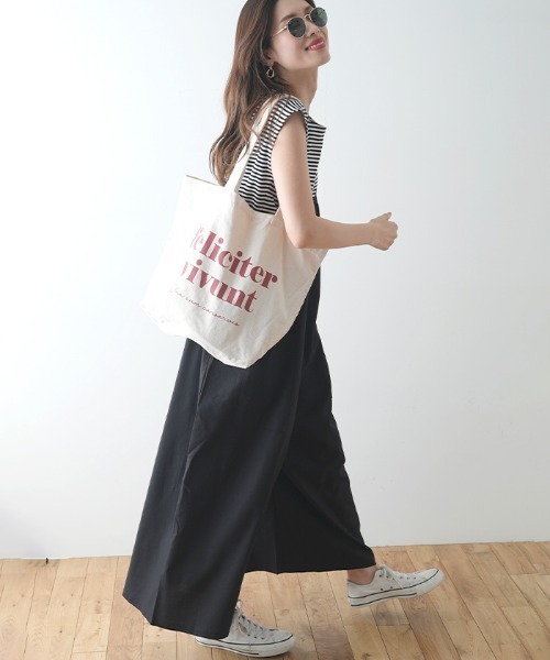 Futier land（フューティアランド）の「リネンライクワイドサロペット（サロペット/オーバーオール・レディース・ブラック/モカ/ライトベージュ・FREE）」の15枚目の写真