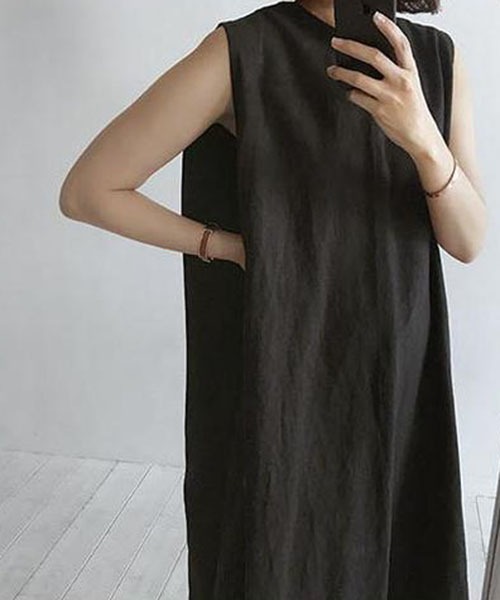 SVEC（シュベック）の「ノースリーブ ロング フレア ワンピース（ワンピース・レディース・ブラック/ブラウン/ベージュ・FREE）」の2枚目の写真