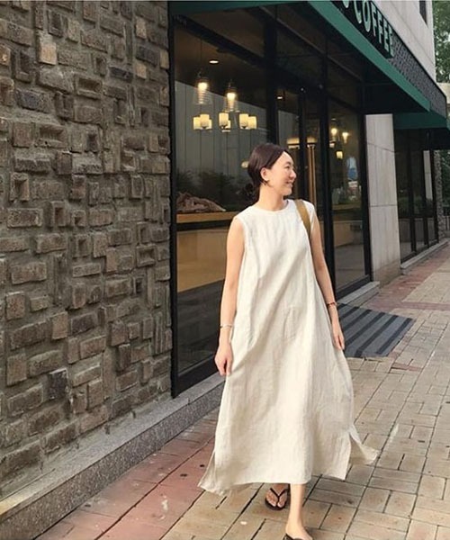 SVEC（シュベック）の「ノースリーブ ロング フレア ワンピース（ワンピース・レディース・ブラック/ブラウン/ベージュ・FREE）」の4枚目の写真