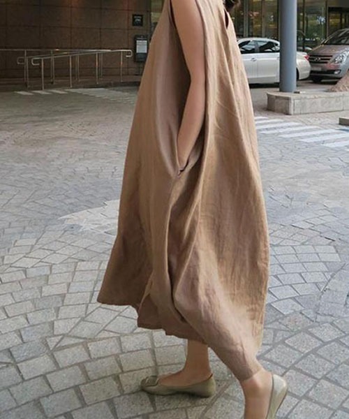 SVEC（シュベック）の「ノースリーブ ロング フレア ワンピース（ワンピース・レディース・ブラック/ブラウン/ベージュ・FREE）」の5枚目の写真