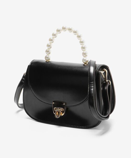 MAJESTIC LEGON（マジェスティックレゴン）の「♯パールハンドルハンゲツバッグ（ハンドバッグ・レディース・ブラック/ピンク・FREE）」の7枚目の写真