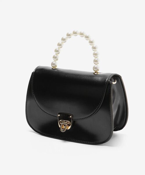 MAJESTIC LEGON（マジェスティックレゴン）の「♯パールハンドルハンゲツバッグ（ハンドバッグ・レディース・ブラック/ピンク・FREE）」の8枚目の写真