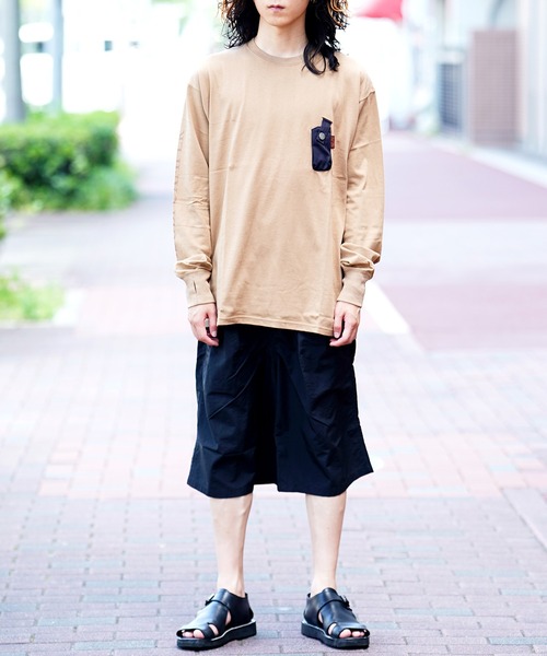 grn(ジーアールエヌ)の「grn outdoor ジーアールエヌ アウトドア HIASOBI CAMPER L/S TEE 火遊び キャンパー ロングTシャツ ロンT(Tシャツ/カットソー・メンズ・ブラック/オリーブ/キャメル・MEDIUM/LARGE/X-LARGE)」の19枚目の写真