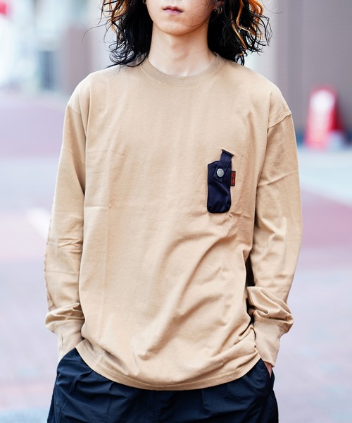 grn(ジーアールエヌ)の「grn outdoor ジーアールエヌ アウトドア HIASOBI CAMPER L/S TEE 火遊び キャンパー ロングTシャツ ロンT(Tシャツ/カットソー・メンズ・ブラック/オリーブ/キャメル・MEDIUM/LARGE/X-LARGE)」の20枚目の写真