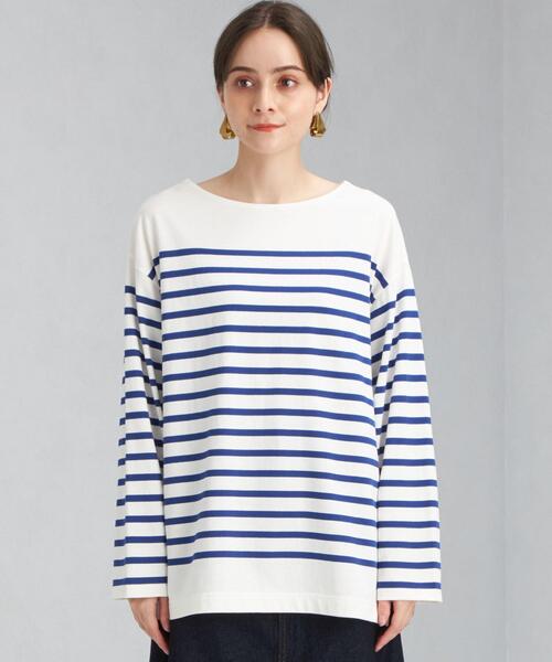 green label relaxing（グリーンレーベルリラクシング）の「パネル ボーダー バスク ロングスリーブ プルオーバー カットソー（Tシャツ/カットソー・レディース・ロイヤルブルー/オフホワイト/ライラック・FREE）」の6枚目の写真