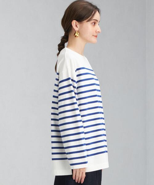 green label relaxing（グリーンレーベルリラクシング）の「パネル ボーダー バスク ロングスリーブ プルオーバー カットソー（Tシャツ/カットソー・レディース・ロイヤルブルー/オフホワイト/ライラック・FREE）」の7枚目の写真