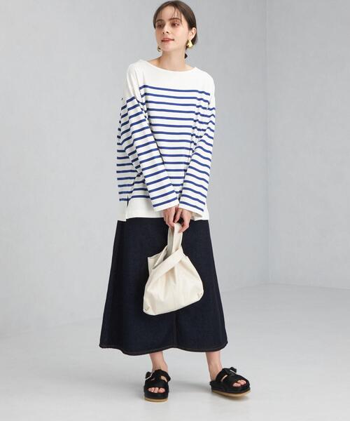 green label relaxing（グリーンレーベルリラクシング）の「パネル ボーダー バスク ロングスリーブ プルオーバー カットソー（Tシャツ/カットソー・レディース・ロイヤルブルー/オフホワイト/ライラック・FREE）」の10枚目の写真