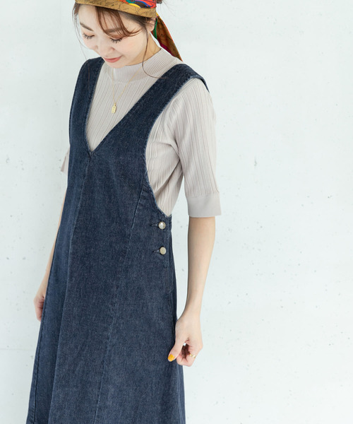 URBAN RESEARCH ROSSO（アーバンリサーチロッソ）の「『別注』Lee×ROSSO　DENIM JUMPER ONE-PIECE（ワンピース・レディース・ブラック/ブルー・SMALL/MEDIUM）」の12枚目の写真