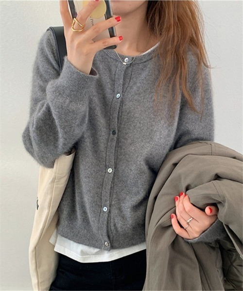 MAISON DE THERESE（メゾン ド テレーズ）の「クルーネックニットカーディガン ノーカラーコート ノーカラージャケット セーター（カーディガン/ボレロ・レディース・A/B/C/D/E/F/G/H/I/J/K/L・FREE）」の4枚目の写真