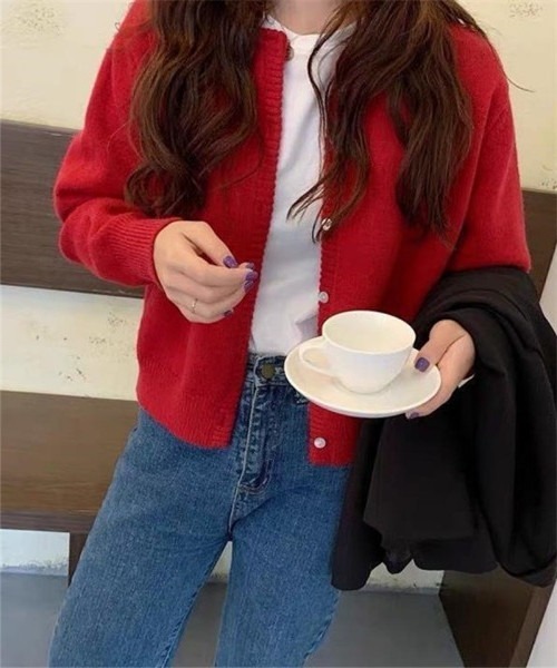 MAISON DE THERESE（メゾン ド テレーズ）の「クルーネックニットカーディガン ノーカラーコート ノーカラージャケット セーター（カーディガン/ボレロ・レディース・A/B/C/D/E/F/G/H/I/J/K/L・FREE）」の10枚目の写真