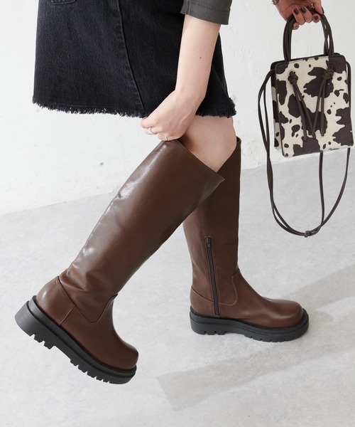 DISCOAT（ディスコート）の「タンクソールロングブーツ（ブーツ・レディース・ブラック/ブラウン・MEDIUM/LARGE）」の2枚目の写真