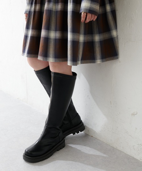 DISCOAT（ディスコート）の「タンクソールロングブーツ（ブーツ・レディース・ブラック/ブラウン・MEDIUM/LARGE）」の7枚目の写真
