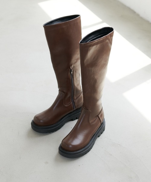 DISCOAT（ディスコート）の「タンクソールロングブーツ（ブーツ・レディース・ブラック/ブラウン・MEDIUM/LARGE）」の4枚目の写真