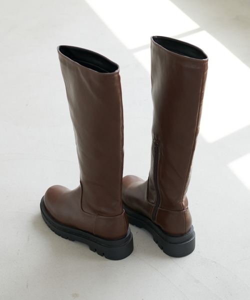 DISCOAT（ディスコート）の「タンクソールロングブーツ（ブーツ・レディース・ブラック/ブラウン・MEDIUM/LARGE）」の8枚目の写真