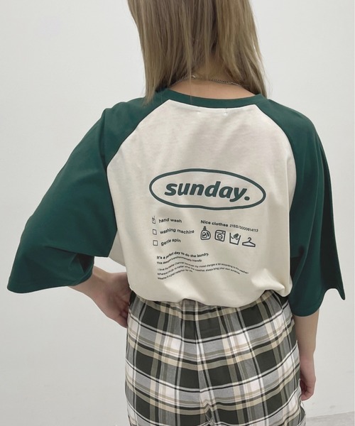 apres jour（アプレジュール）の「ラグランTシャツ【ZOZOTOWN限定アイテム】（Tシャツ/カットソー・レディース・ネイビー/グリーン/マスタード・X-LARGE/フリー）」の2枚目の写真