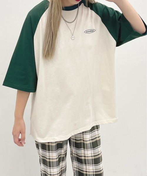 apres jour（アプレジュール）の「ラグランTシャツ【ZOZOTOWN限定アイテム】（Tシャツ/カットソー・レディース・ネイビー/グリーン/マスタード・X-LARGE/フリー）」の7枚目の写真