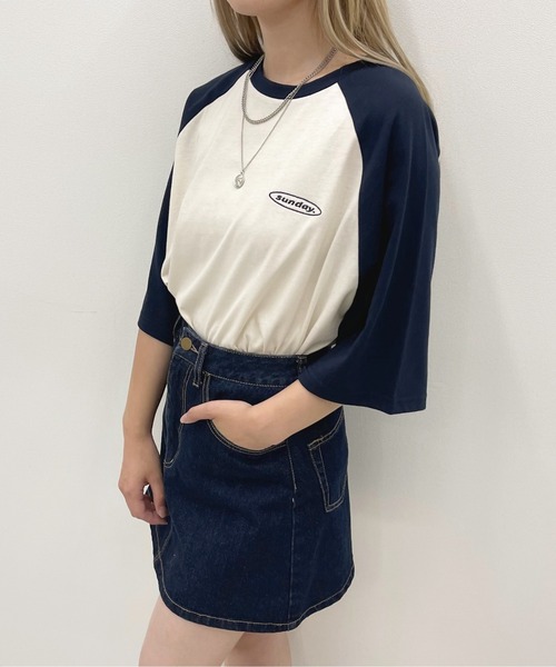 apres jour（アプレジュール）の「ラグランTシャツ【ZOZOTOWN限定アイテム】（Tシャツ/カットソー・レディース・ネイビー/グリーン/マスタード・X-LARGE/フリー）」の15枚目の写真