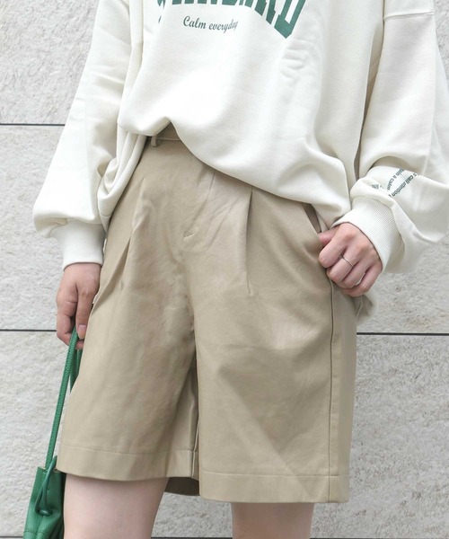 CORNERS(コーナーズ)の「フェイクレザーハーフパンツ(その他パンツ・レディース・ブラック/ベージュ/カーキ・S/M/L/XL/XXL)」の6枚目の写真