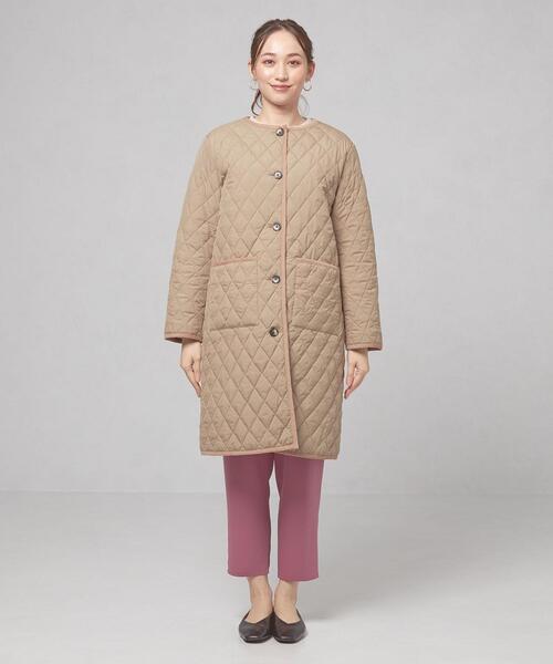 closet story（クローゼットストーリー）の「＜closet story（クローゼットストーリー）＞キルティング ノーカラー コート（ノーカラーコート・レディース・ブラック/ベージュ・FREE）」の6枚目の写真