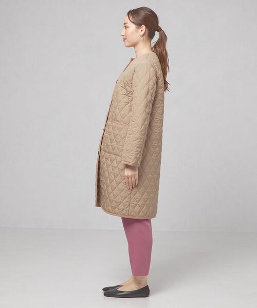 closet story（クローゼットストーリー）の「＜closet story（クローゼットストーリー）＞キルティング ノーカラー コート（ノーカラーコート・レディース・ブラック/ベージュ・FREE）」の3枚目の写真