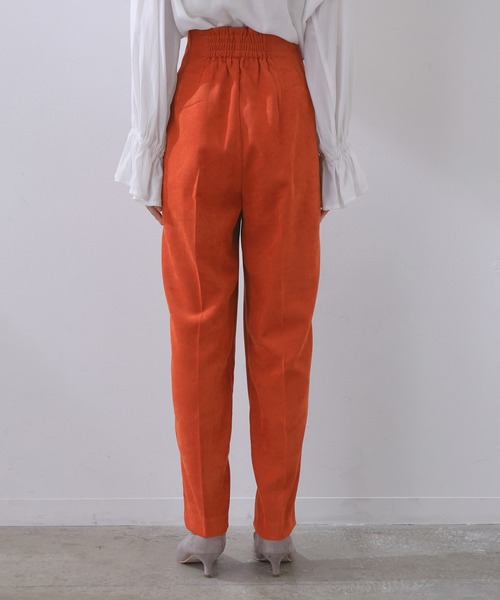 VIS（ビス）の「【WEB限定】ピンタックで脚長！ハイウエスト起毛カラーパンツ（スラックス・レディース・オレンジ/グリーン/ラベンダー/キナリ・SS/S/M/L）」の20枚目の写真