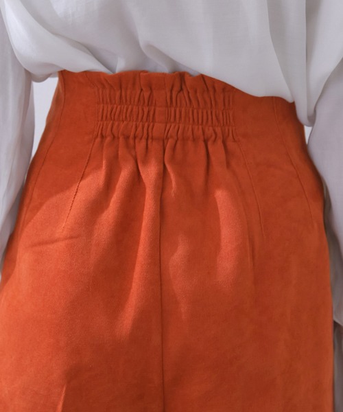 VIS（ビス）の「【WEB限定】ピンタックで脚長！ハイウエスト起毛カラーパンツ（スラックス・レディース・オレンジ/グリーン/ラベンダー/キナリ・SS/S/M/L）」の8枚目の写真