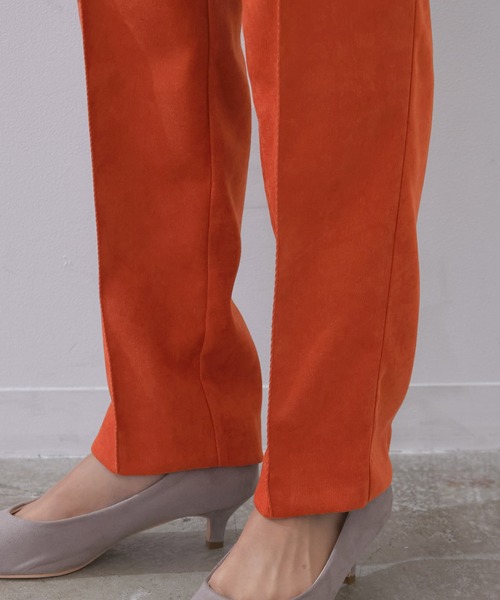 VIS（ビス）の「【WEB限定】ピンタックで脚長！ハイウエスト起毛カラーパンツ（スラックス・レディース・オレンジ/グリーン/ラベンダー/キナリ・SS/S/M/L）」の11枚目の写真