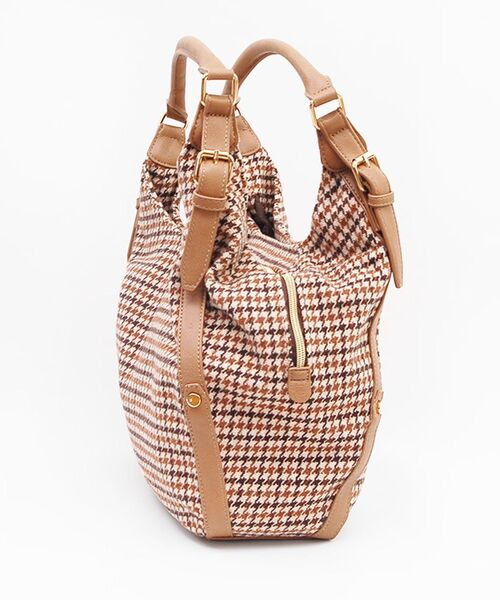 Sac sens（サックセンス）の「チェックセミショルダー（ショルダーバッグ・レディース・ベージュ/ブラック・ﾌﾘ-）」の4枚目の写真